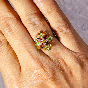 Garnet citrine peridot 925 sz6.25 ring