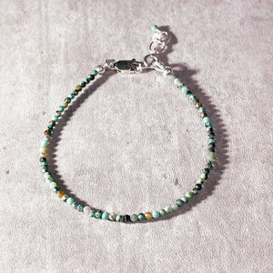 Faceted turquoise matrix 925 bracelet