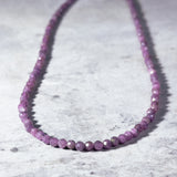 Faceted natural Ruby round gold filled necklace