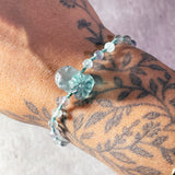 Fluorite bulbasaur inspired adjustable bracelet