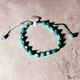 Faceted Amazonite adjustable knot bracelet