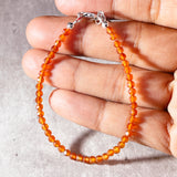 Faceted carnelian round 925 bracelet