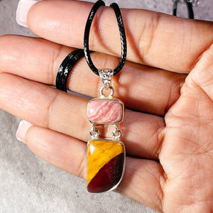 Rhodochrosite Mookite 925 pendant