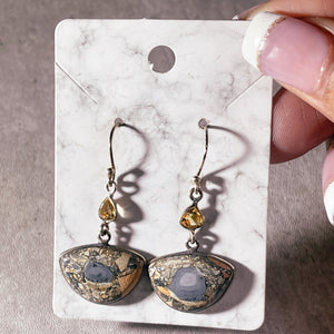 Maligano jasper citrine 925 dangles