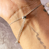 Sterling silver adjustable shell bracelet