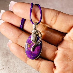 Purple copper turquoise snake bail 925 pendant