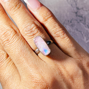 Pink Moonstone 925 sz6 ring