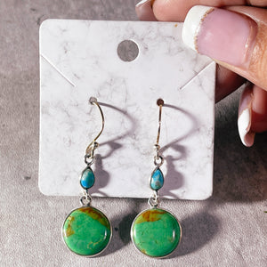 Green Mohave & blue turquoise 925 dangles