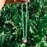 Dioptase Rhodonite shell necklace