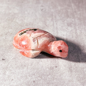 Rhodochrosite turtle carving