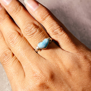 Larimar heart 925 s7 ring