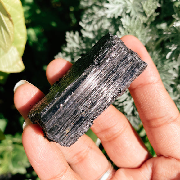 Black tourmaline raw chunk