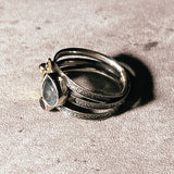 Blue topaz iolite two tone 925 s6 ring