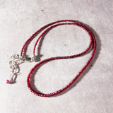 Smooth Ruby rondels 925 necklace