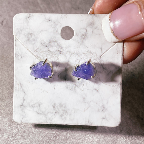 Rough tanzanite 925 studs