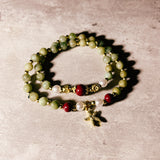 Jade starfish charm wrap bracelet