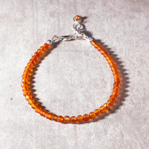 Faceted carnelian round 925 bracelet