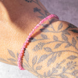 Faceted pink tourmaline 925 bracelet