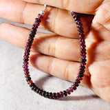 Red garnet smooth rondelle 925 bracelet