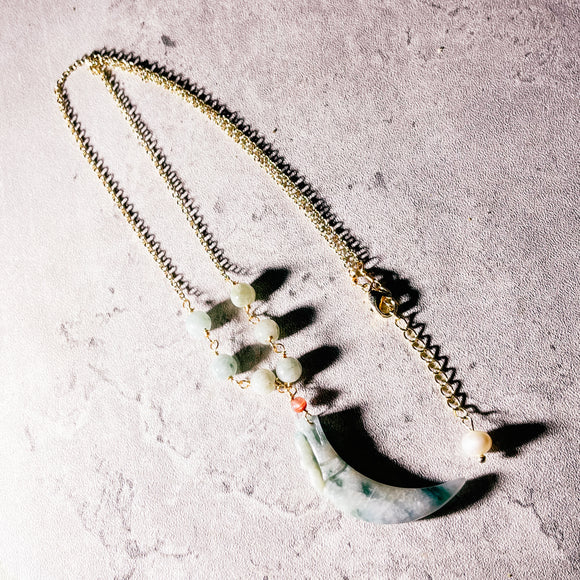 Jade dragon tooth necklace