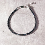 Faceted hematite 925 bracelet