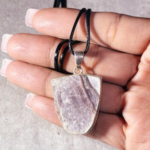 Purple lepidolite mica 925 pendant