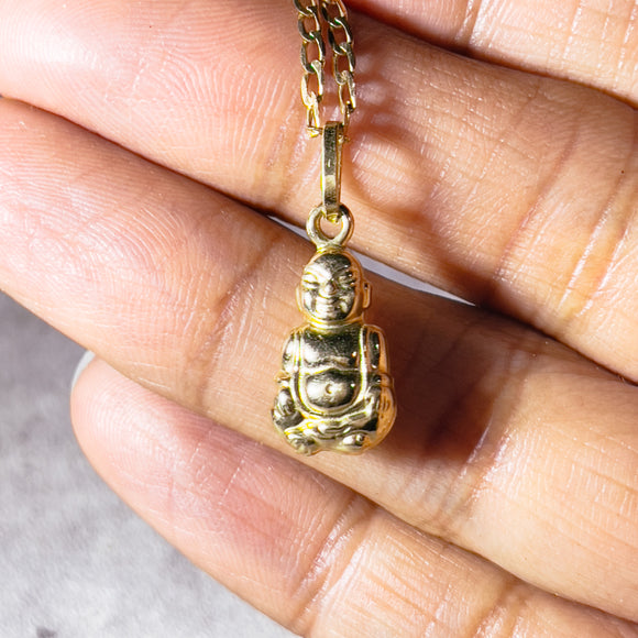 14k puffy Buddha pendant