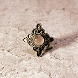 Rose quartz 925 sz6.5 ring