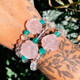 Rose quartz rose clear quartz bracelet