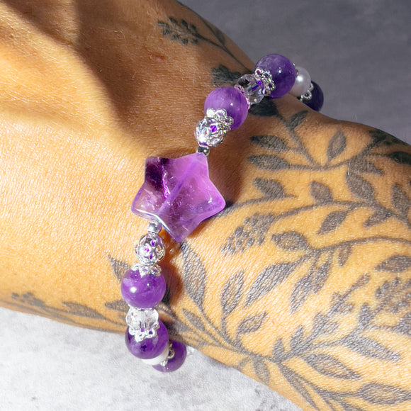 Star Amethyst 8mm stretch bracelet