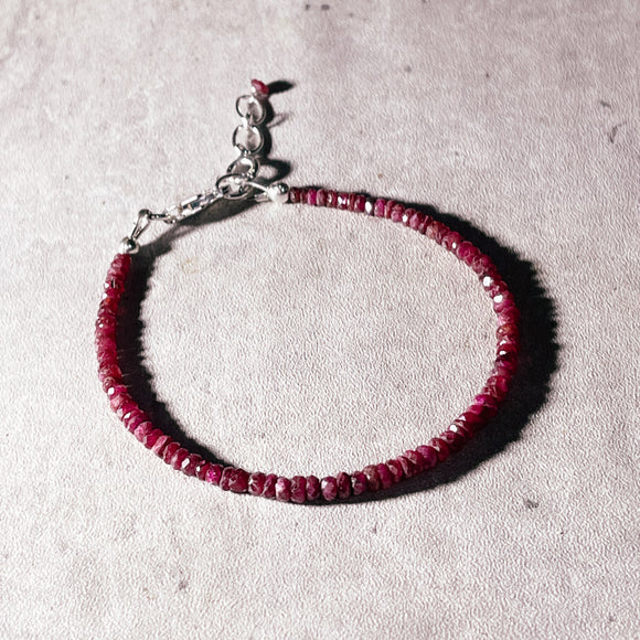 Faceted Ruby 925 bracelet