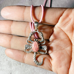 Rhodochrosite scorpion 925 pendant