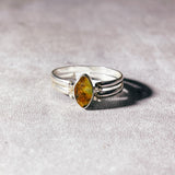 Larimar Amber 925 sz10.5 flip ring