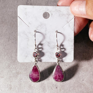 Ruby zoisite garnet 925 dangles