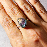 Dichroic glass 925 sz8.5 ring