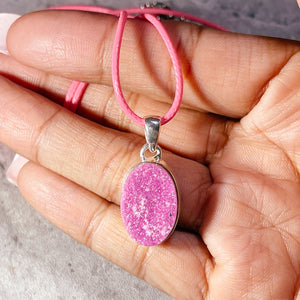 Pink cobalto calcite 925 pendant