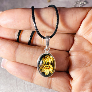 Baltic Amber floral 925 pendant