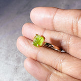 Rough peridot 925 adjustable rose gold ring