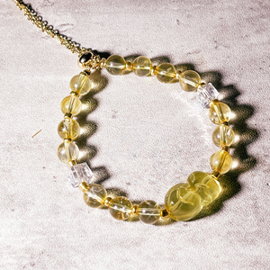 Citrine fluorite fox adjustable bracelet