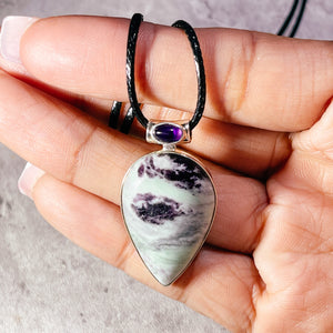 Kammererite amethyst 925 pendant