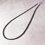 Faceted black tourmaline round 925 necklace
