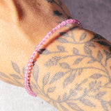 Faceted pink topaz 925 bracelet