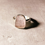 Rough morganite 925 sz8.5 ring