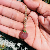 African agate peach necklace