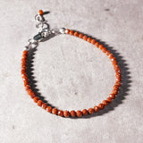 Faceted brown goldstone 925 bracelet