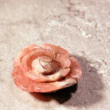 Rhodochrosite rose carving