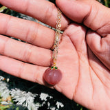 African agate peach necklace