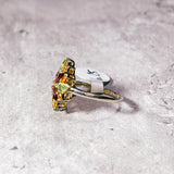 Garnet citrine peridot 925 sz6.25 ring