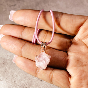 Rose gold Rough morganite 925 pendant