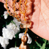 Citrine bunny carving mala